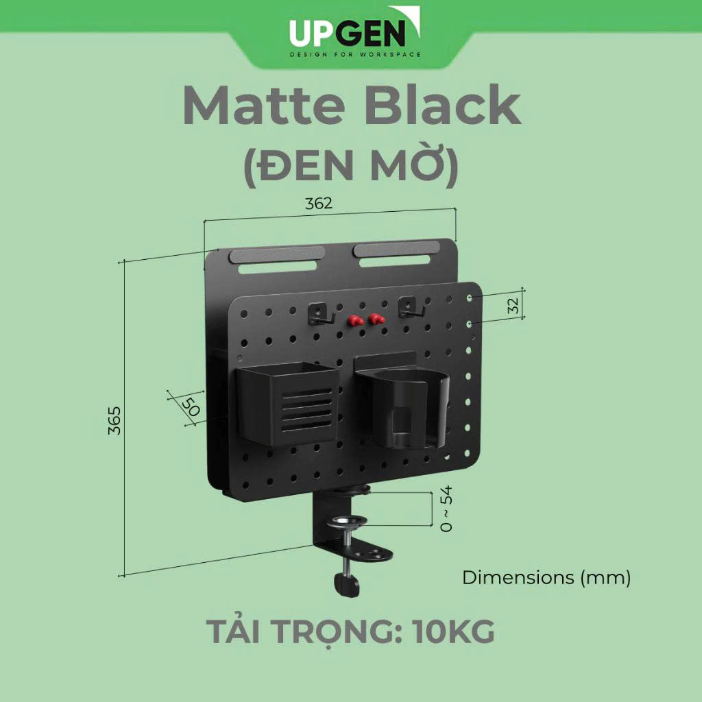 Pegboard-upgen-WORKFLOW-den-h3 Bảng treo đồ đa năng Pegboard Upgen Workflow đen