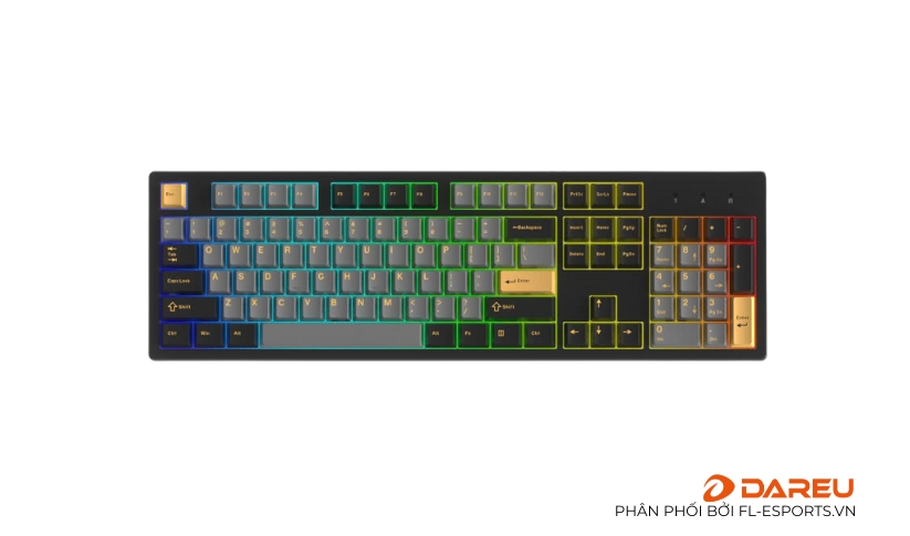 Bàn phím cơ không dây DareU EK104 Pro Black Golden