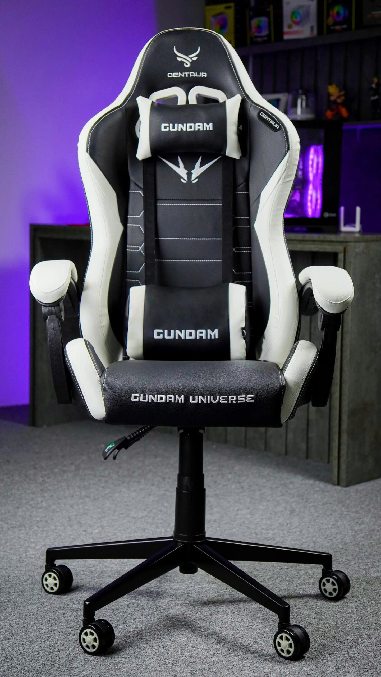 ghe-gaming-centaur-gundam-universe-trang-h4 Ghế gaming Centaur Gundam Universe Đen trắng